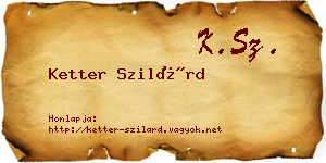 Ketter Szilárd névjegykártya
