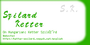 szilard ketter business card